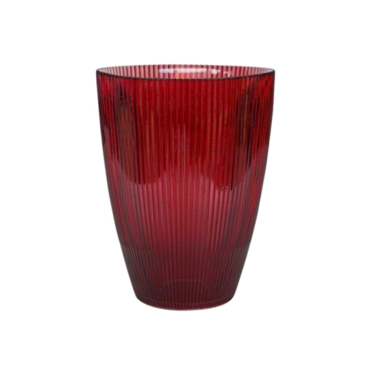 Ivyline Tall Ribbed Vase in Burgundy