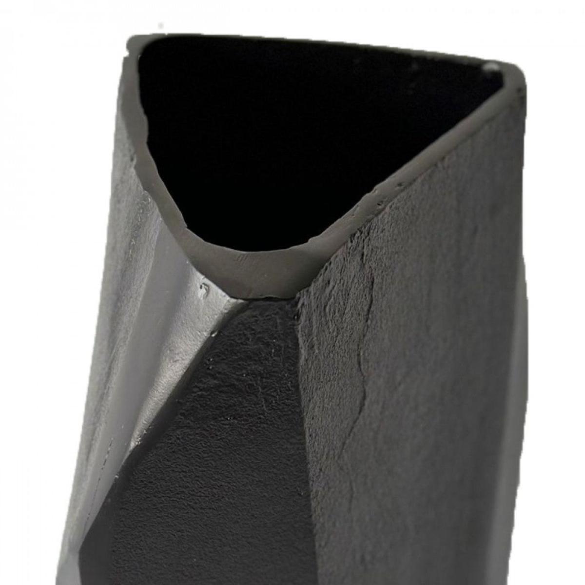 Libra Interiors Cast Aluminium Faceted Black Vase – image 2