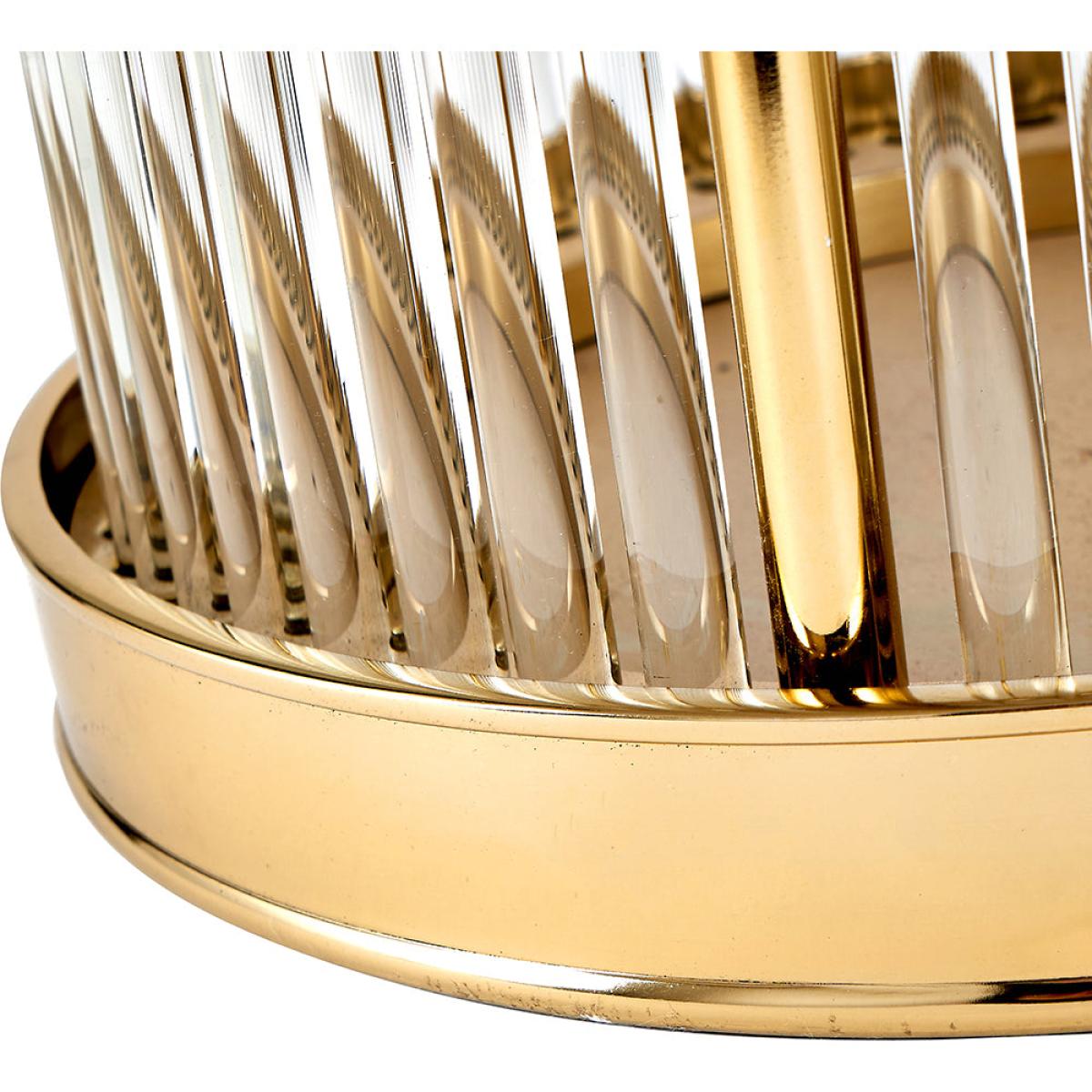 Olivia's Lilia Small Gold Metal and Clear Textured Glass Hurricane – image 3