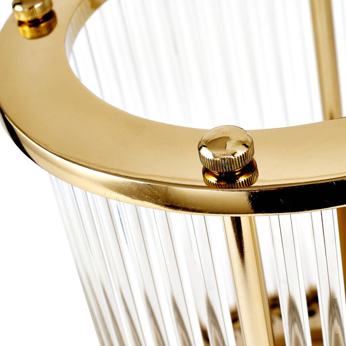 Olivia's Lilia Small Gold Metal and Clear Textured Glass Hurricane – image 4