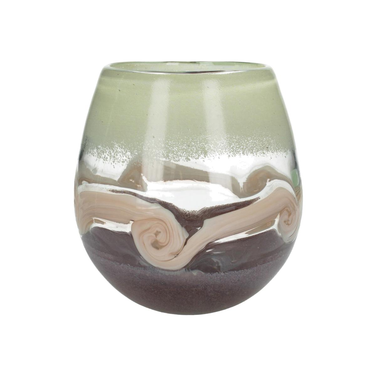 Libra Peach Swirl Glass Vase – image 1