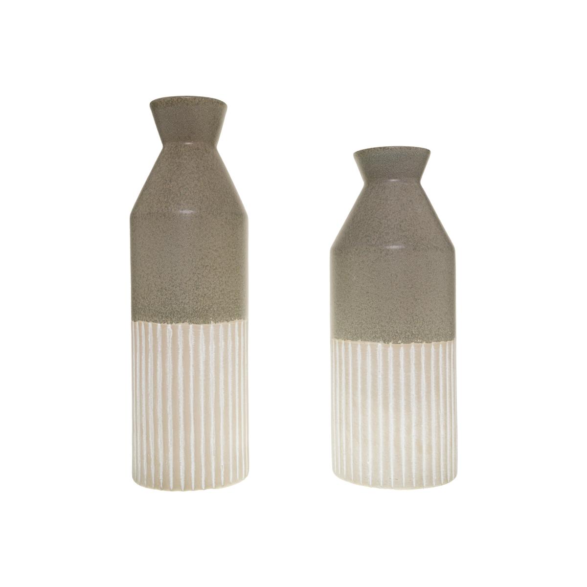 Hill Interiors Mason Collection Ceramic Ellipse Tall Vase in Grey