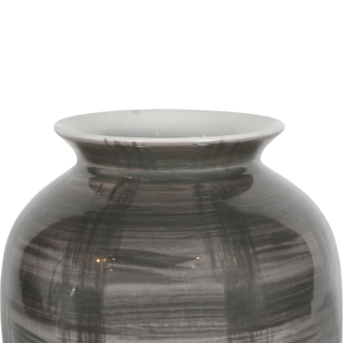 Libra Calm Neutral Collection - Crosshatch Ceramic Vase in Grey – image 3