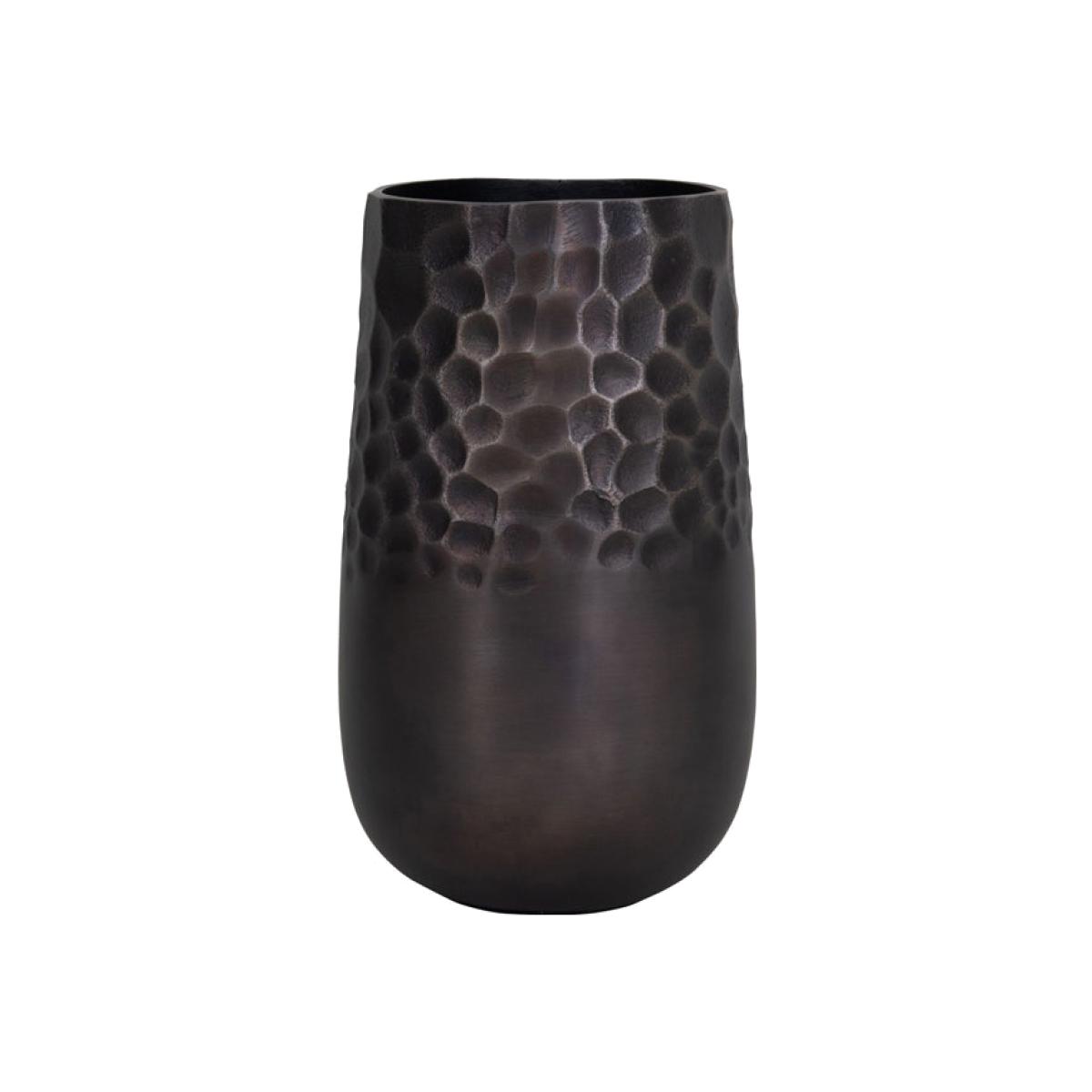 Libra Burnished Giraffe Pattern Aluminium Vase Bronze – image 1