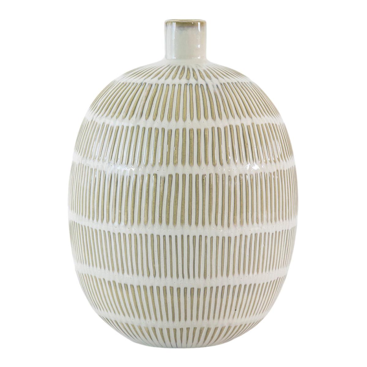 Gallery Interiors Azealia Vase Natural And White – image 2