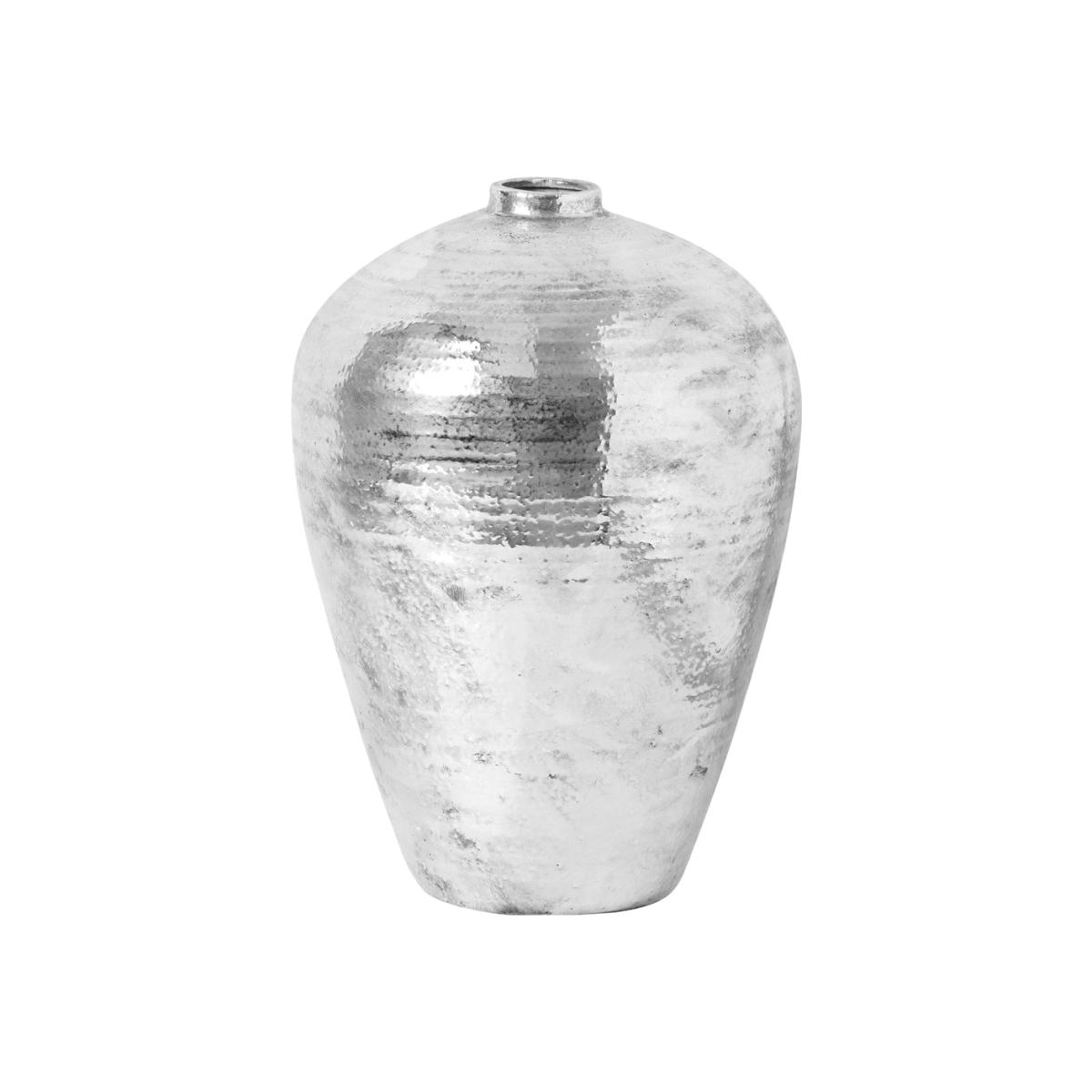 Hill Interiors Large Hammered Astral Vase in Silver – image 1