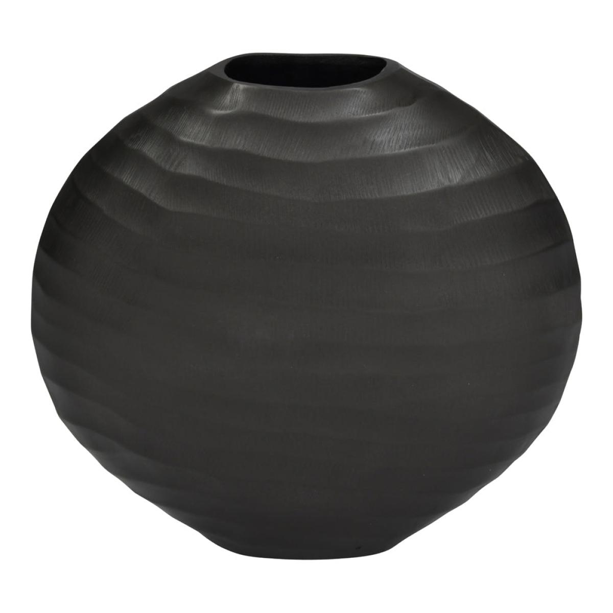 Libra Iconic Ripples Graphite Aluminium Elliptical Vase Large – image 2