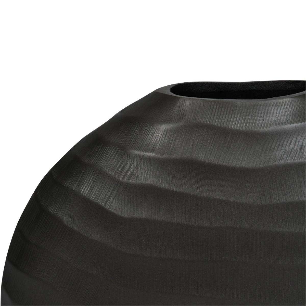 Libra Iconic Ripples Graphite Aluminium Elliptical Vase Large – image 4