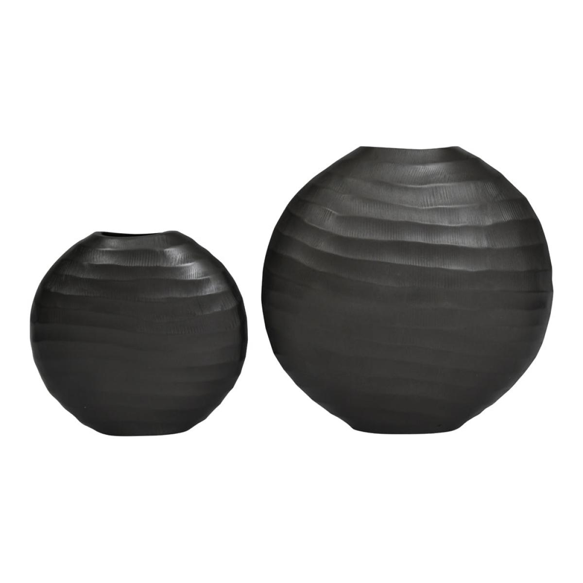 Libra Iconic Ripples Graphite Aluminium Elliptical Vase Large – image 7