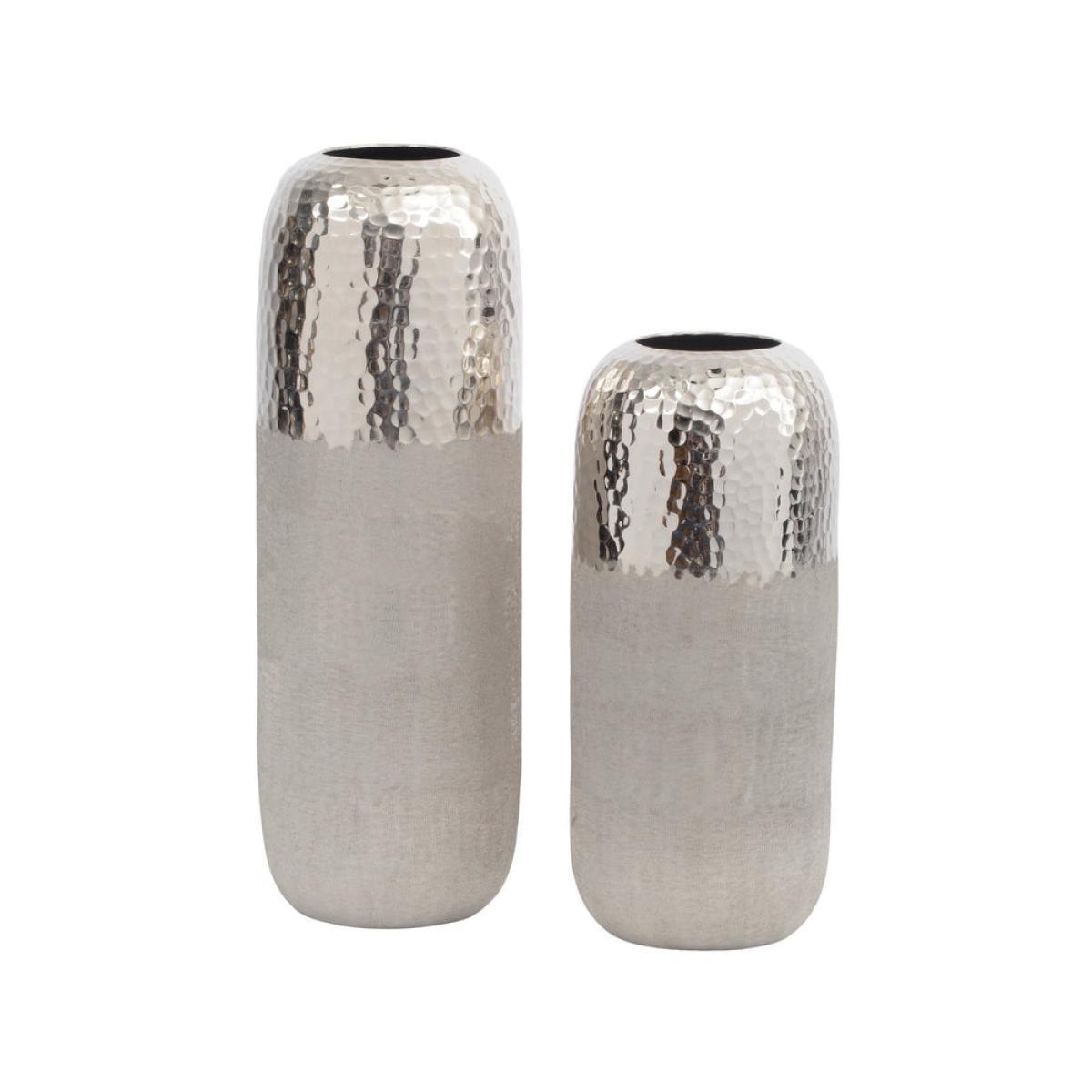 Libra Fuse Large Vase Hammered and Brushed Silver Finish – image 2