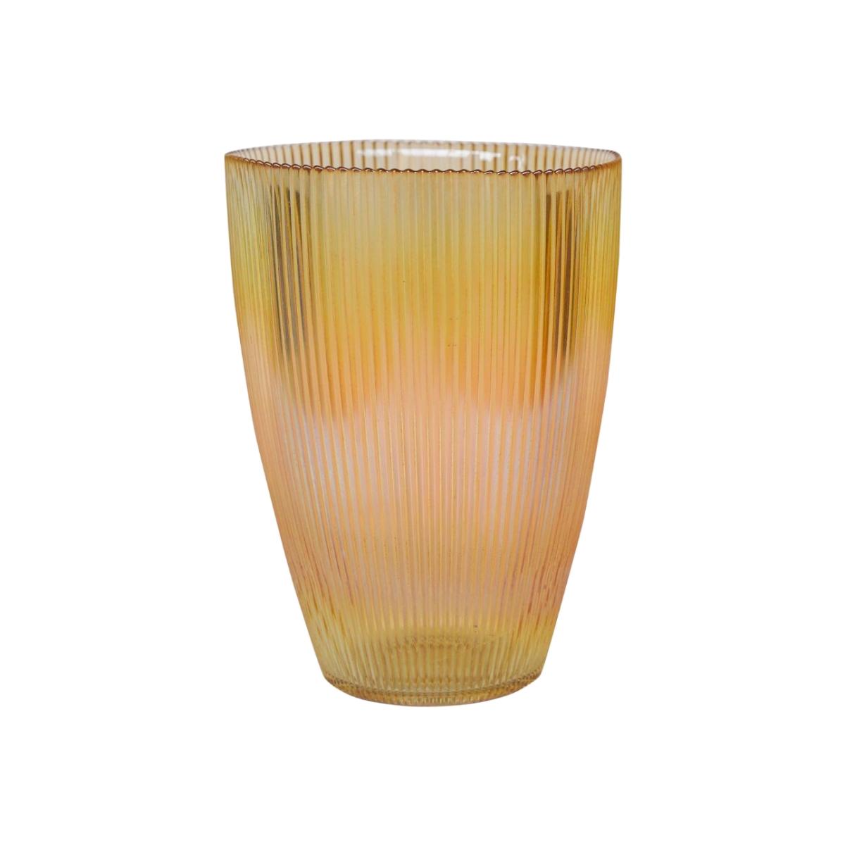 Ivyline Tall Ribbed Vase in Amber – image 1