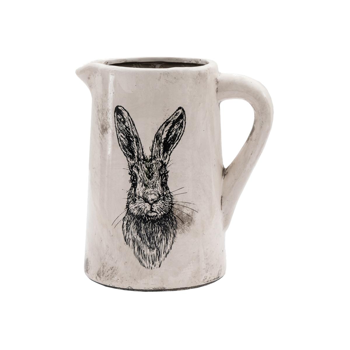 Wildwood Hare Distressed Pitcher Vase – image 1