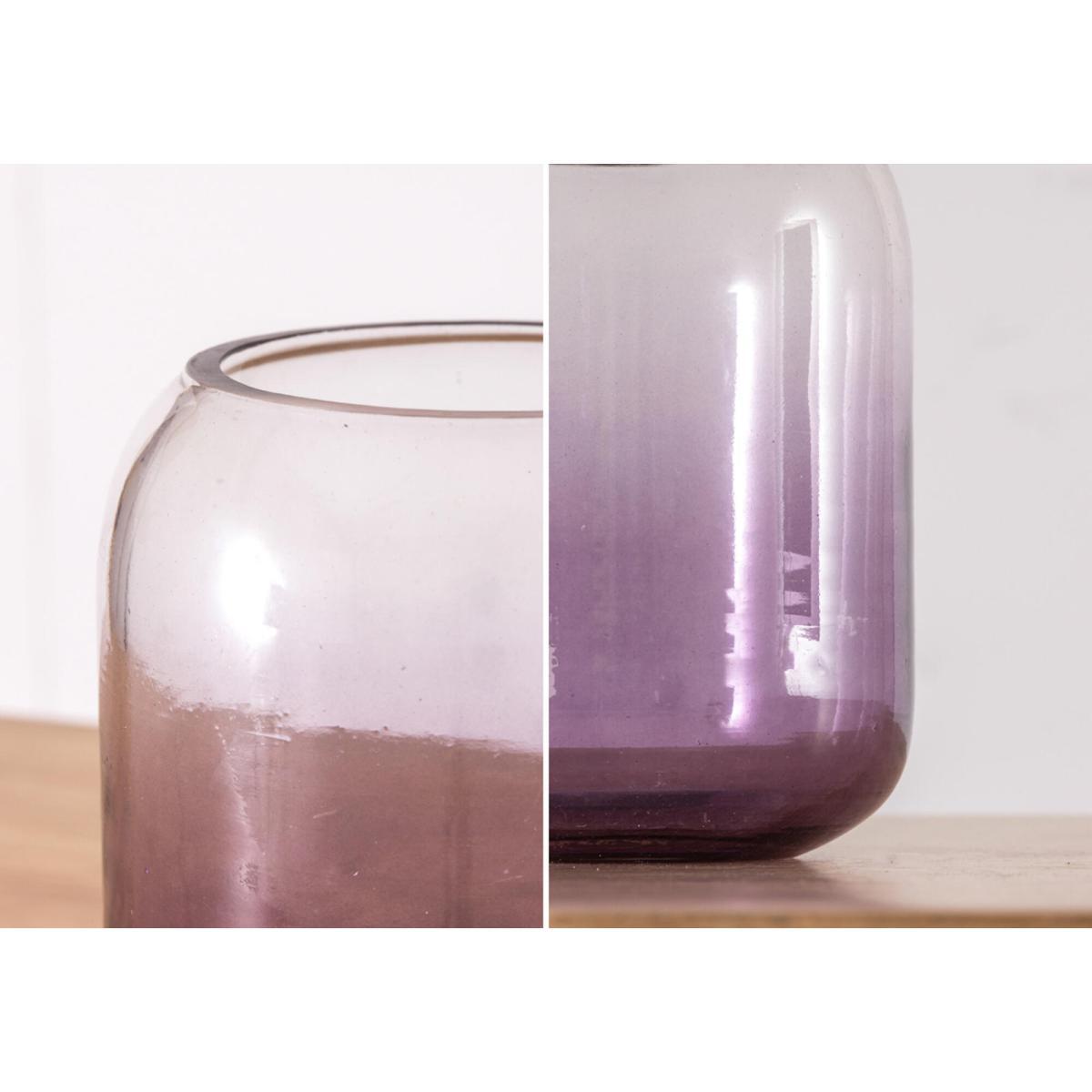 Grady Ombre Purple Glass Vase, Wide – image 2