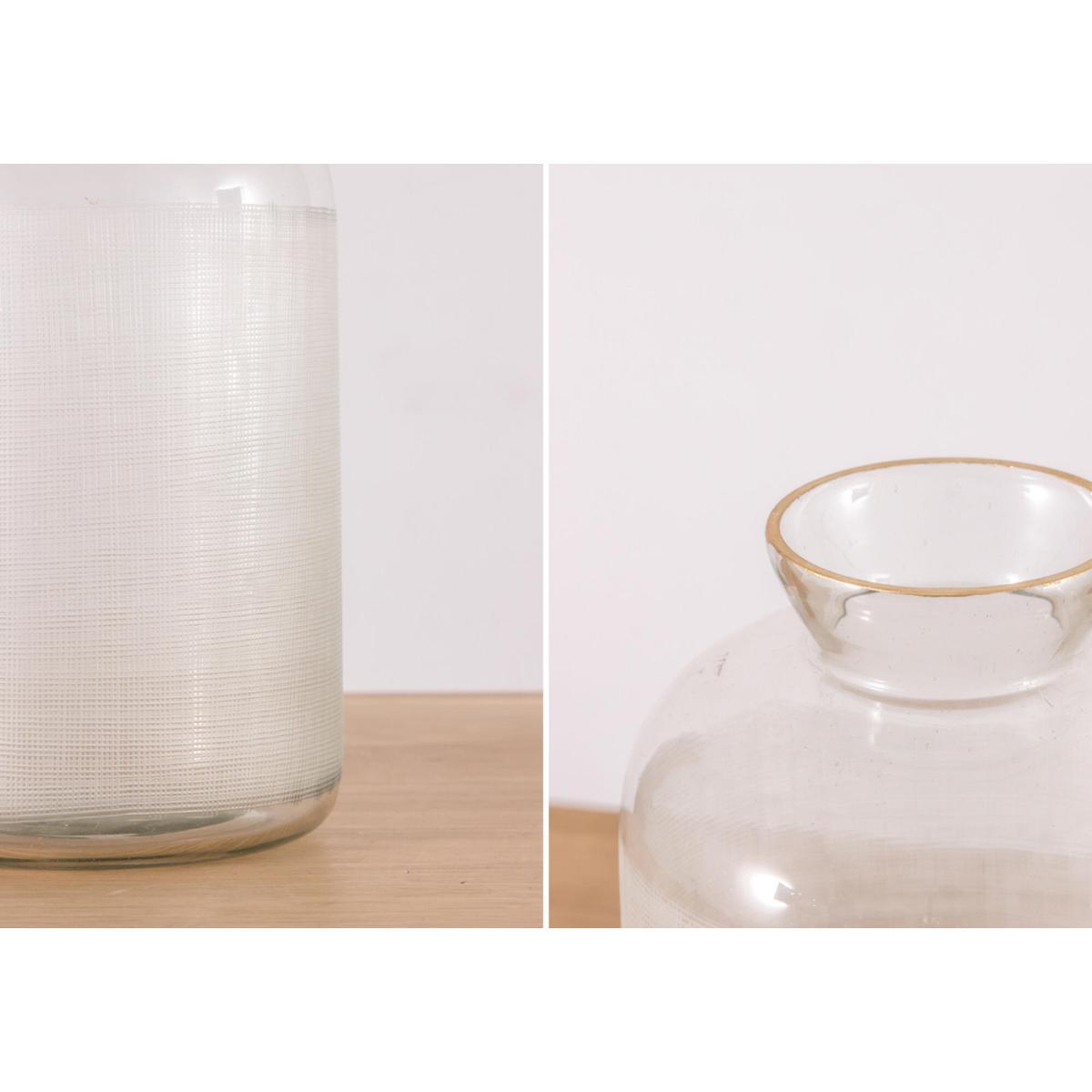 Luz Glass Vase with Gold Rim – image 4