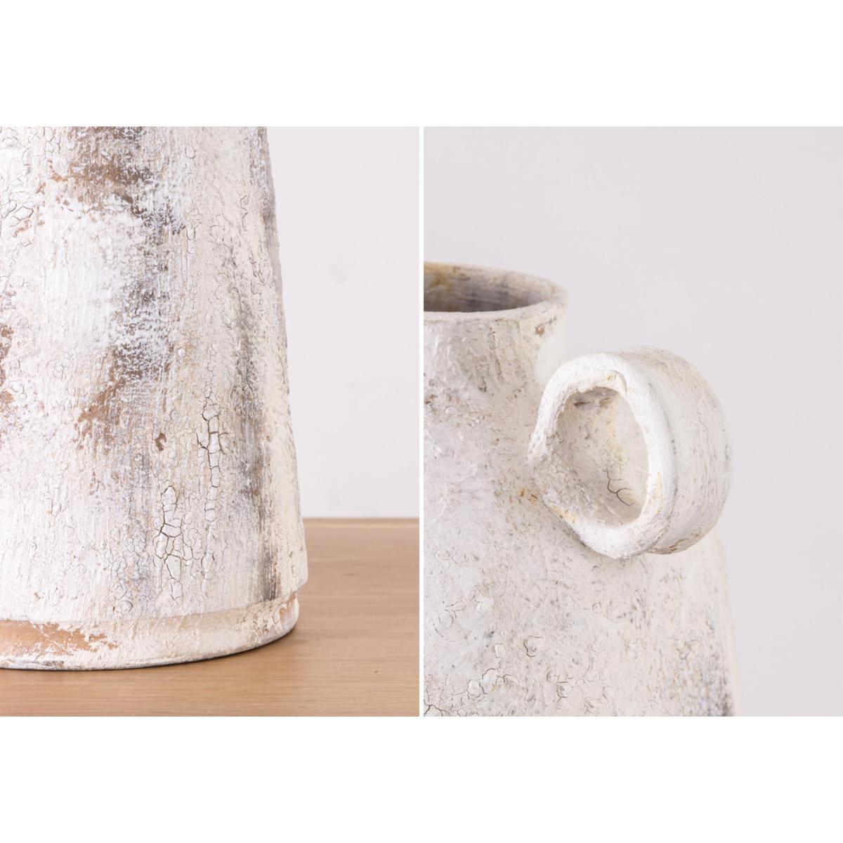 Bartal White Glazed Bottle Vase, Large – image 3