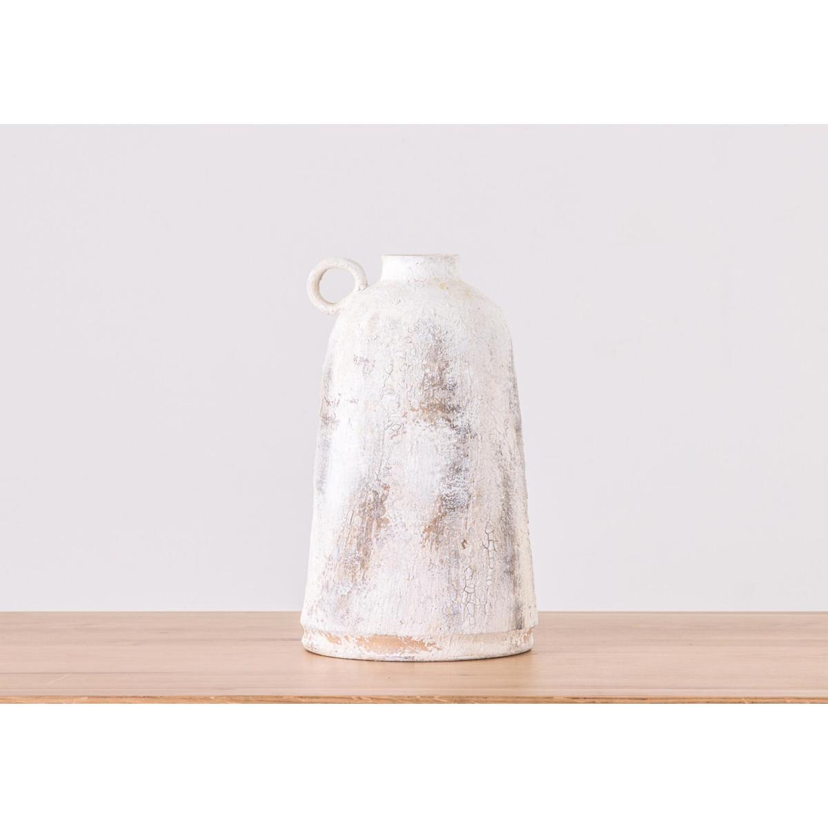 Bartal White Glazed Bottle Vase, Large – image 1