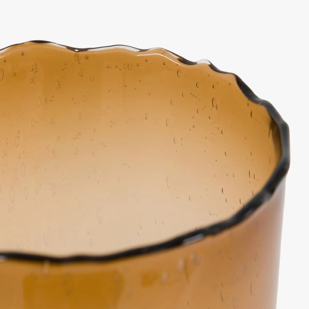Avella Edged Cut Glass Vase in Brown, Large – image 3