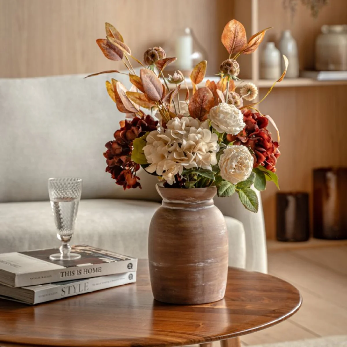 Faux Rustic Hydrangea Arrangement in Vase – image 2