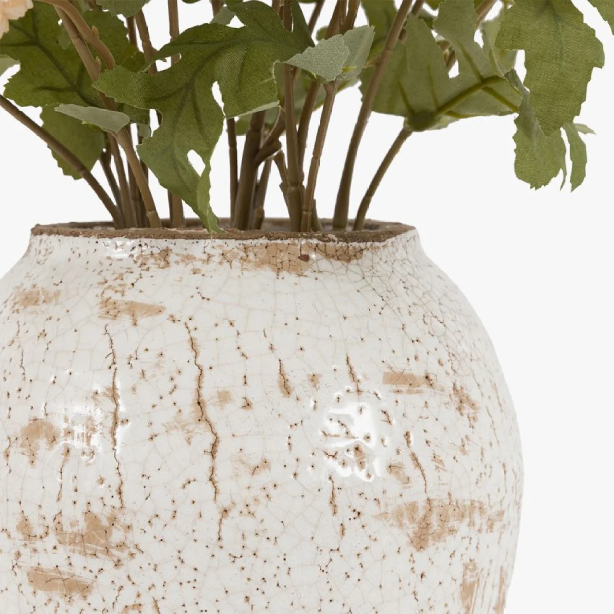 Faux Pom Pom Arrangement in Ceramic Vase – image 3