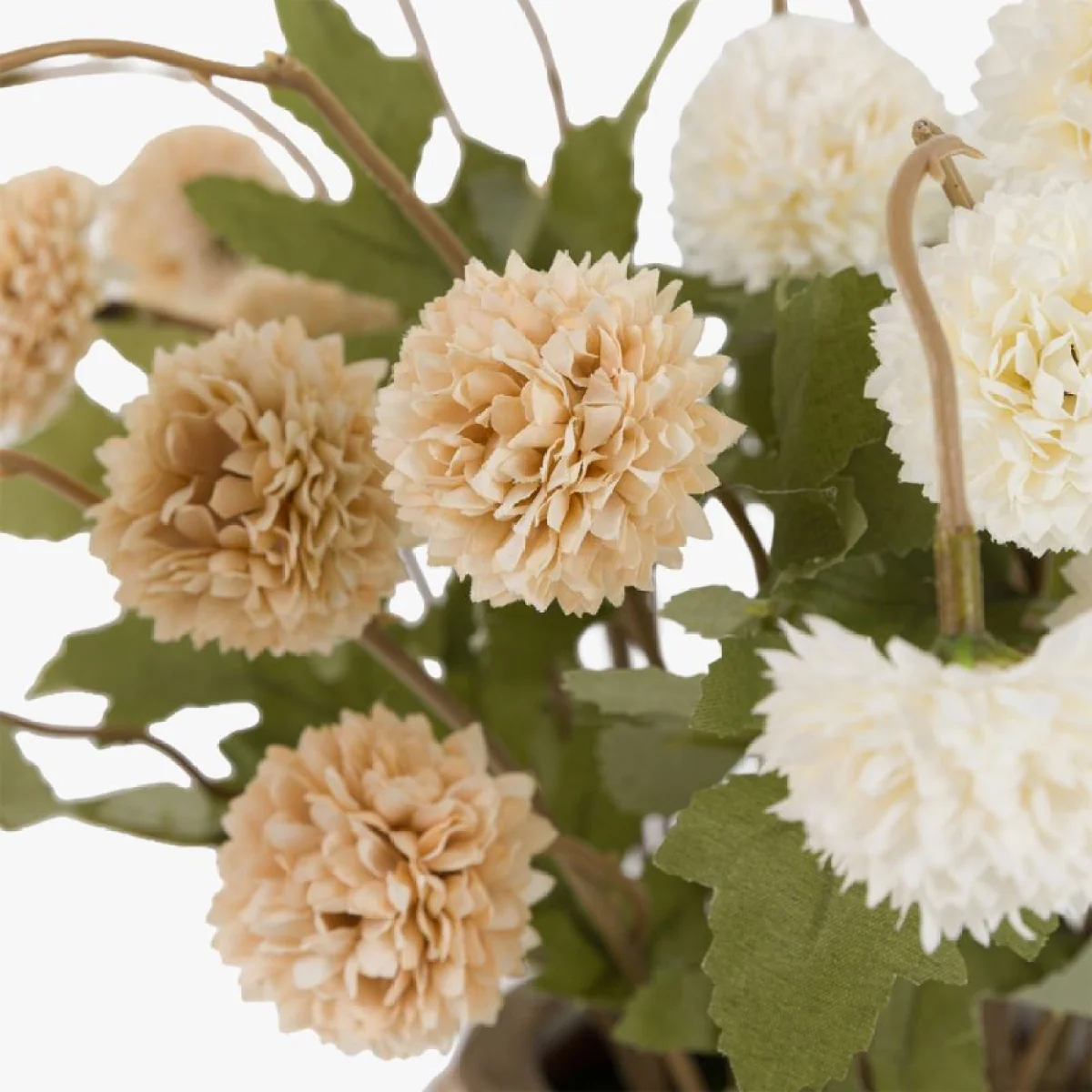 Faux Pom Pom Arrangement in Ceramic Vase – image 4