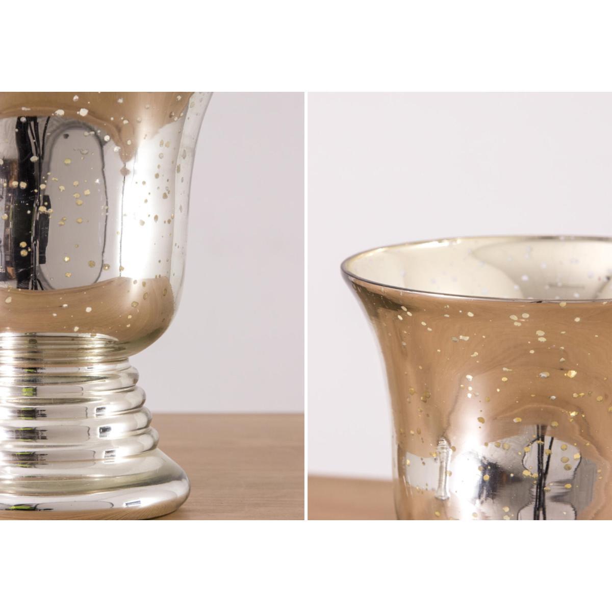 Brentley Antiqued Silver Glass Urn, Large – image 3