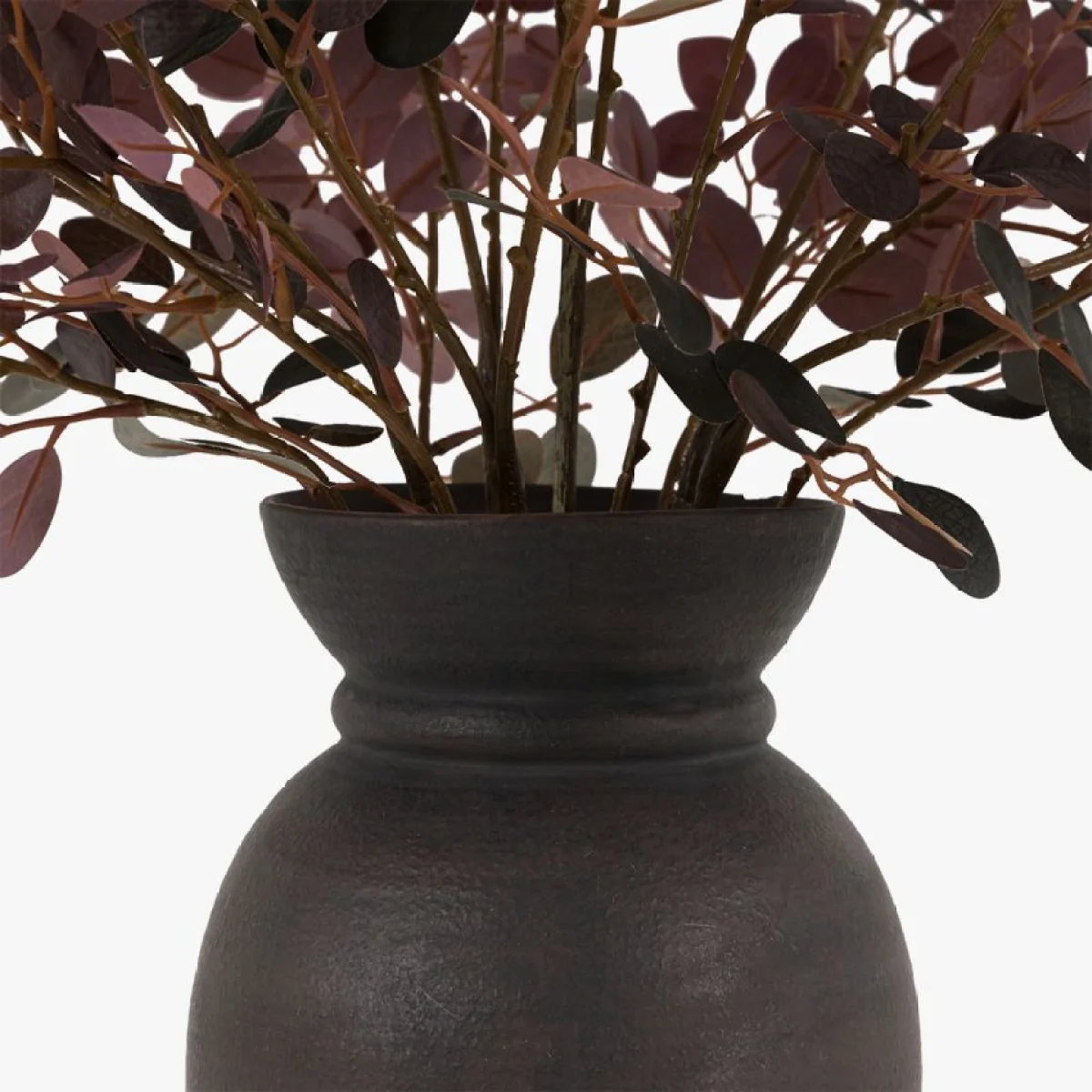 Faux Burgundy Eucalyptus in Vase – image 3