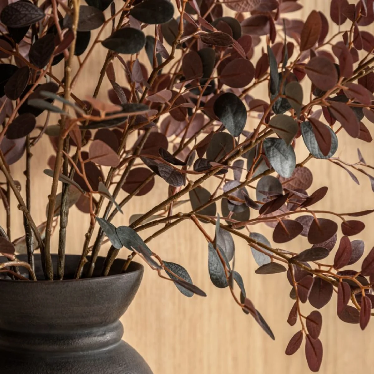 Faux Burgundy Eucalyptus in Vase – image 5