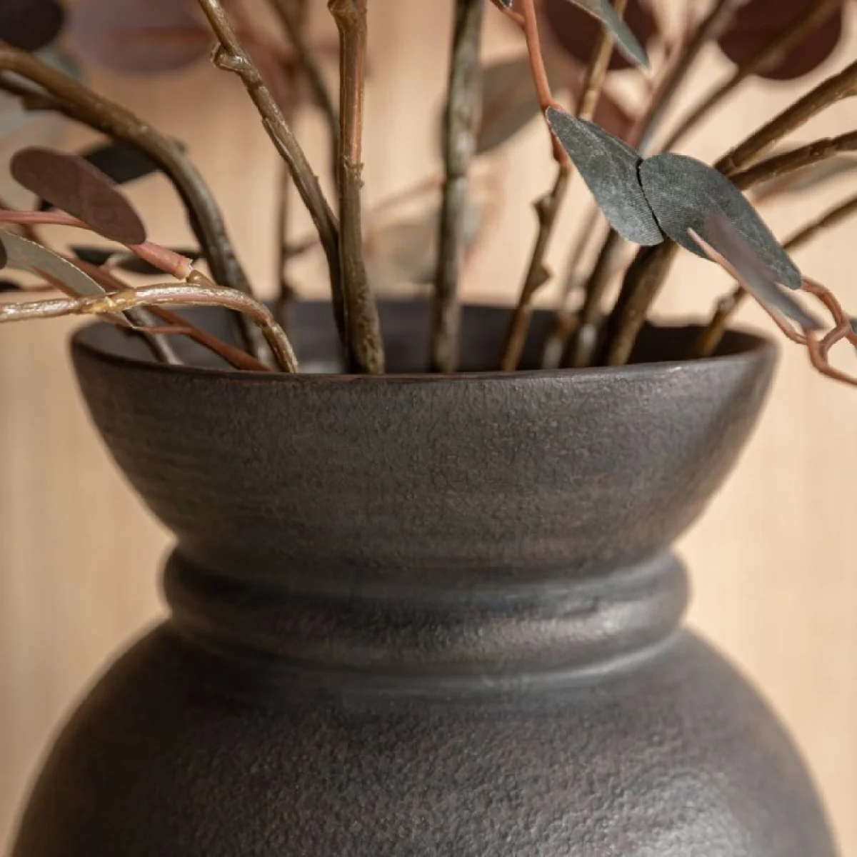 Faux Burgundy Eucalyptus in Vase – image 6
