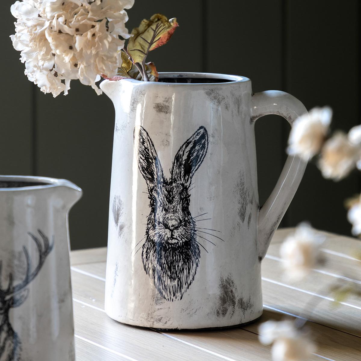 Wildwood Hare Distressed Pitcher Vase, Large – image 2
