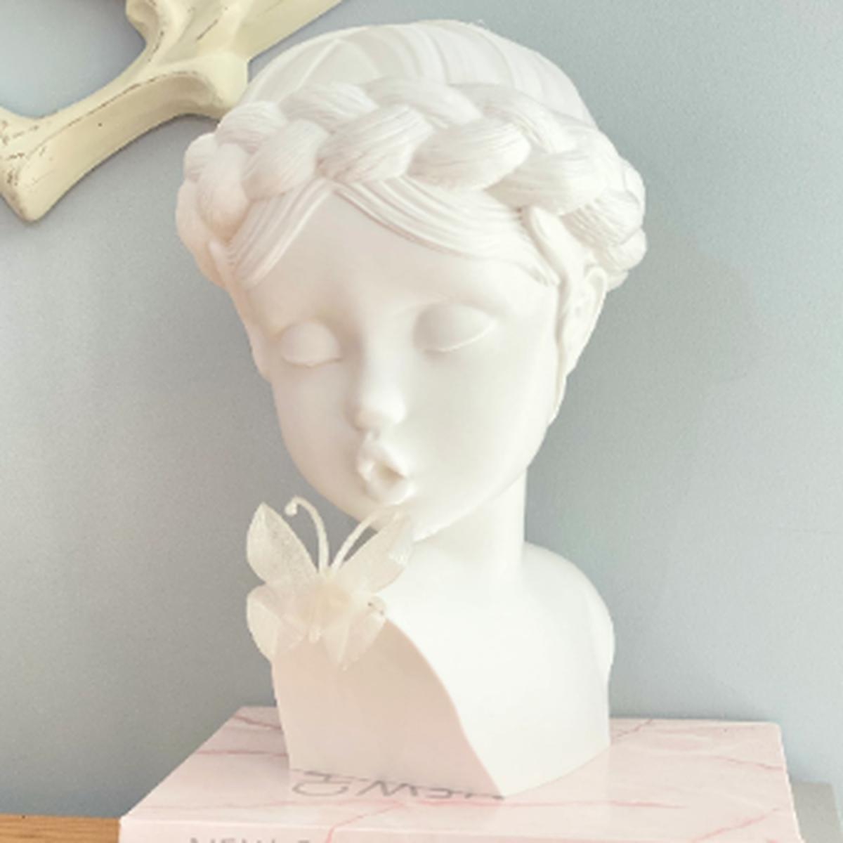 Butterfly Girl Head Statue  - White – image 2