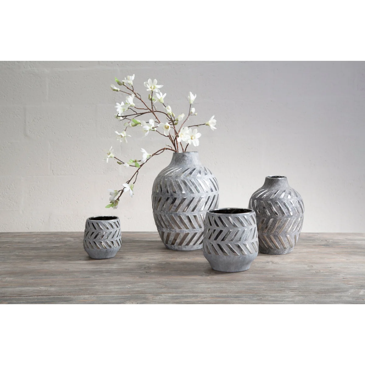 Helaine Grey and Silver Large  Vase - Grey – image 4