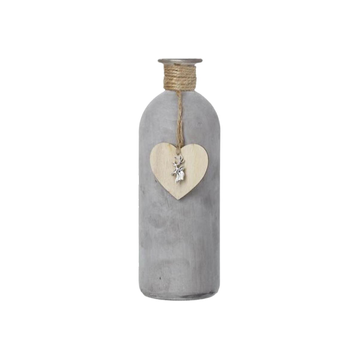 Decorative Glass Bottle Vase - Grey