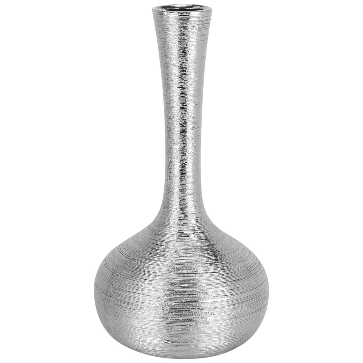 Silver Shimmer Bulb Vase - Silver / Short – image 2