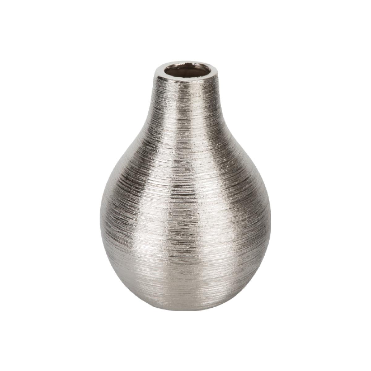 Silver Shimmer Bulb Vase - Silver / Short – image 1