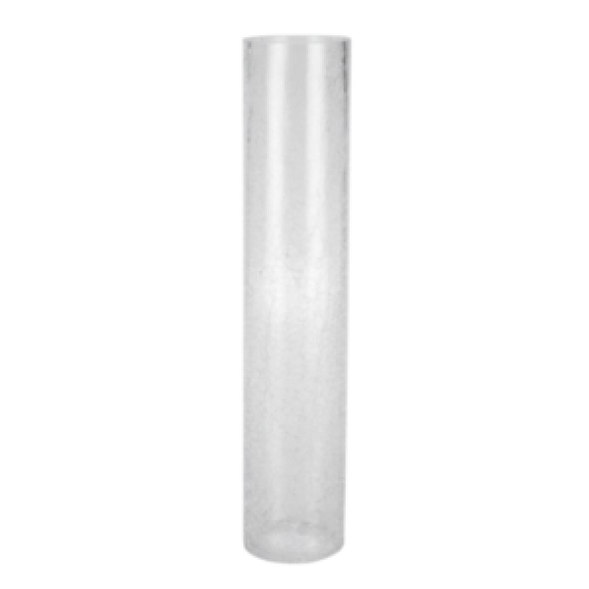 Silver Cylinder Crackle Vase - Silver / 40cm – image 2