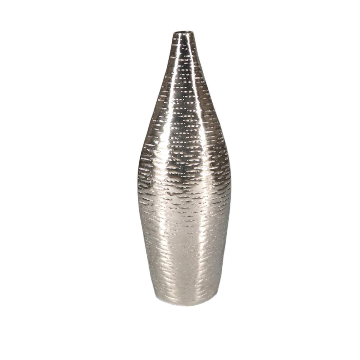 Silver Opulent Oval Bottle Vase – image 2