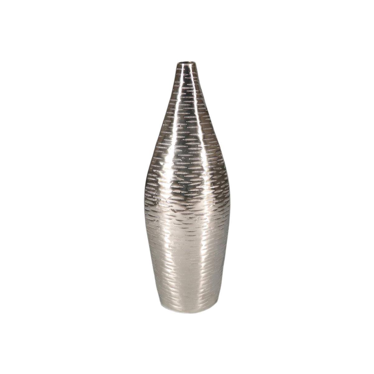 Silver Opulent Oval Bottle Vase – image 1