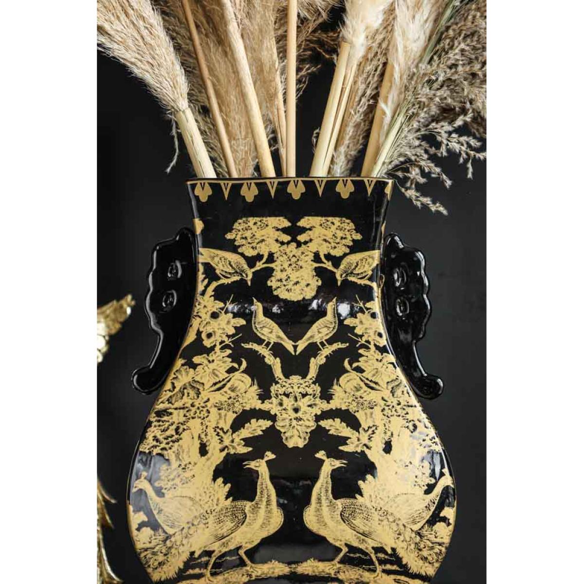 Black & Gold Chinoiserie Porcelain Vase – image 6