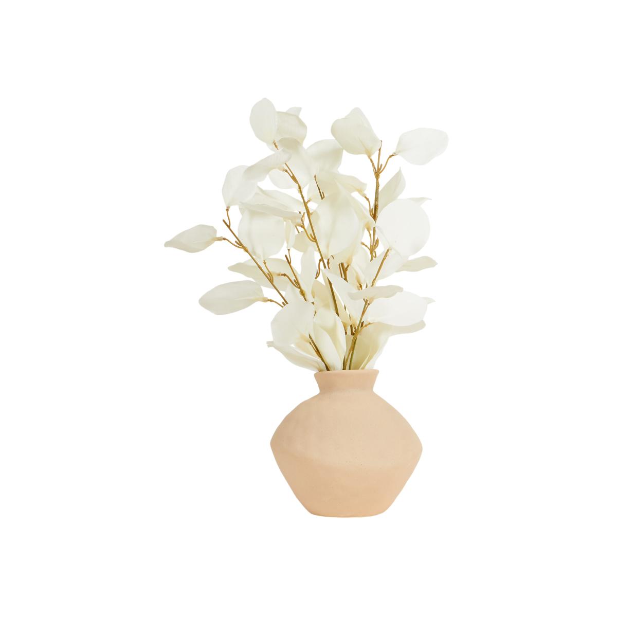 Bleached Eucalyptus Vase Arrangement - Pink and White