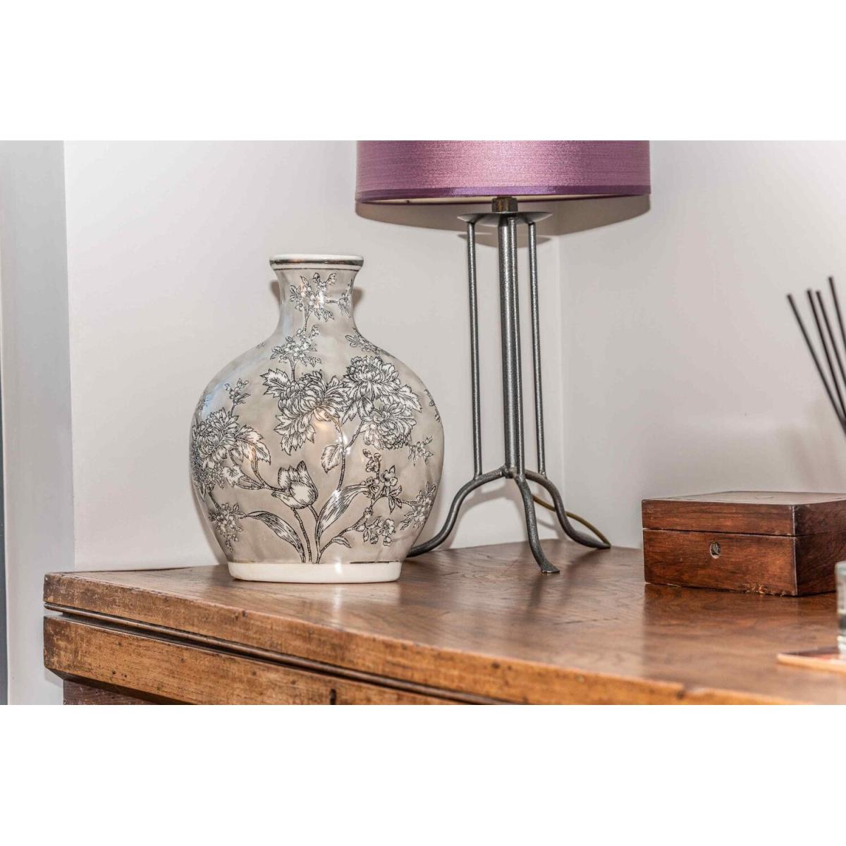 Peony Grey White Bottle Vase - Grey – image 2