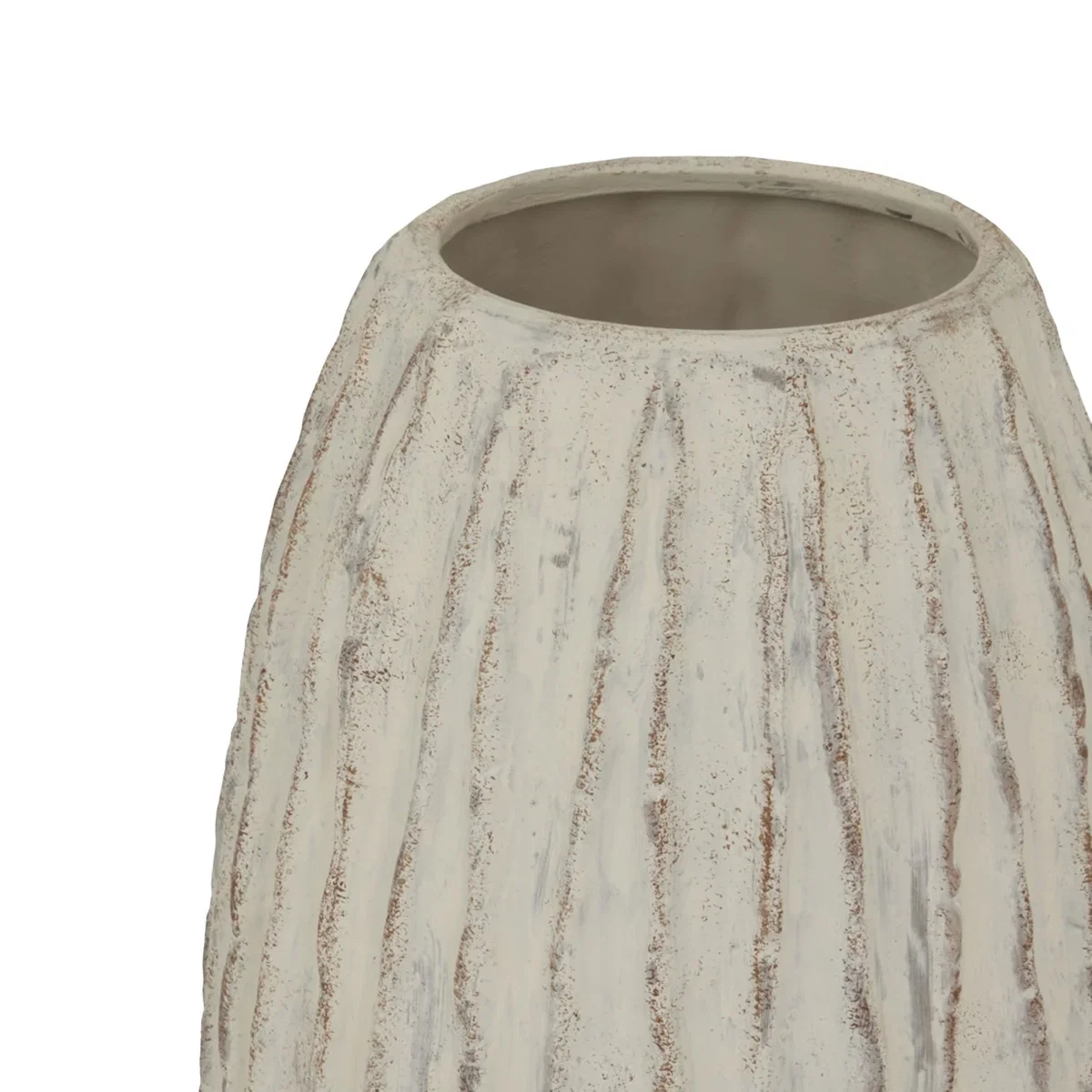 Hill Interiors Lorenzo Fin Vase - White/Grey Wash – image 2