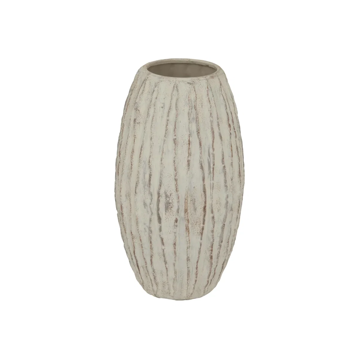Hill Interiors Lorenzo Fin Vase - White/Grey Wash – image 1