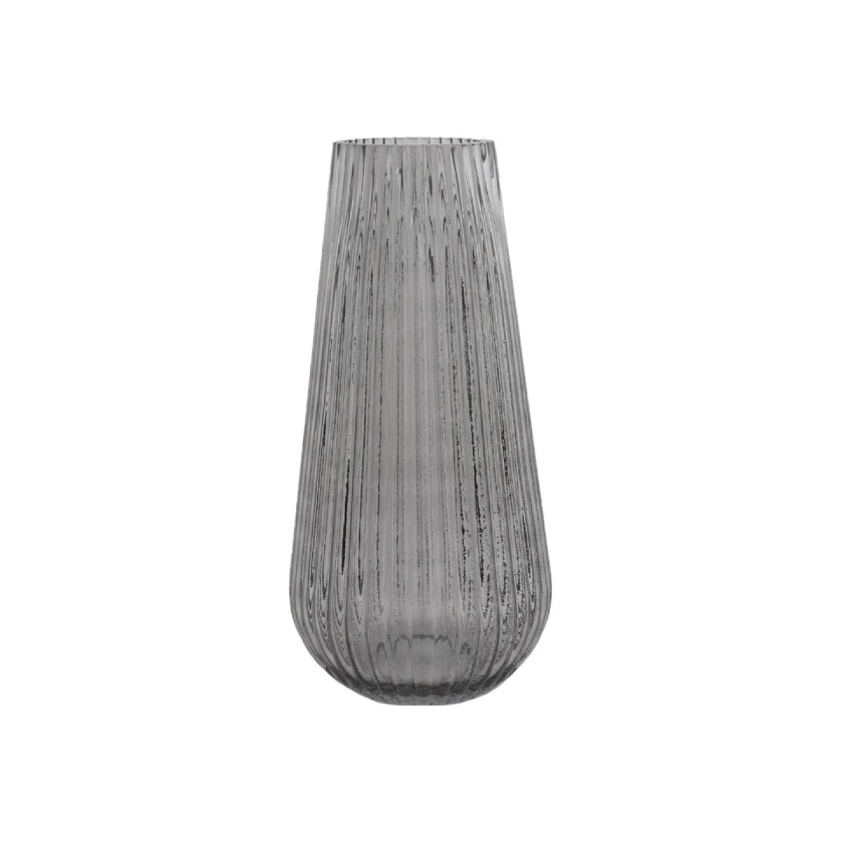 Ribbed Smoked Vase – image 1