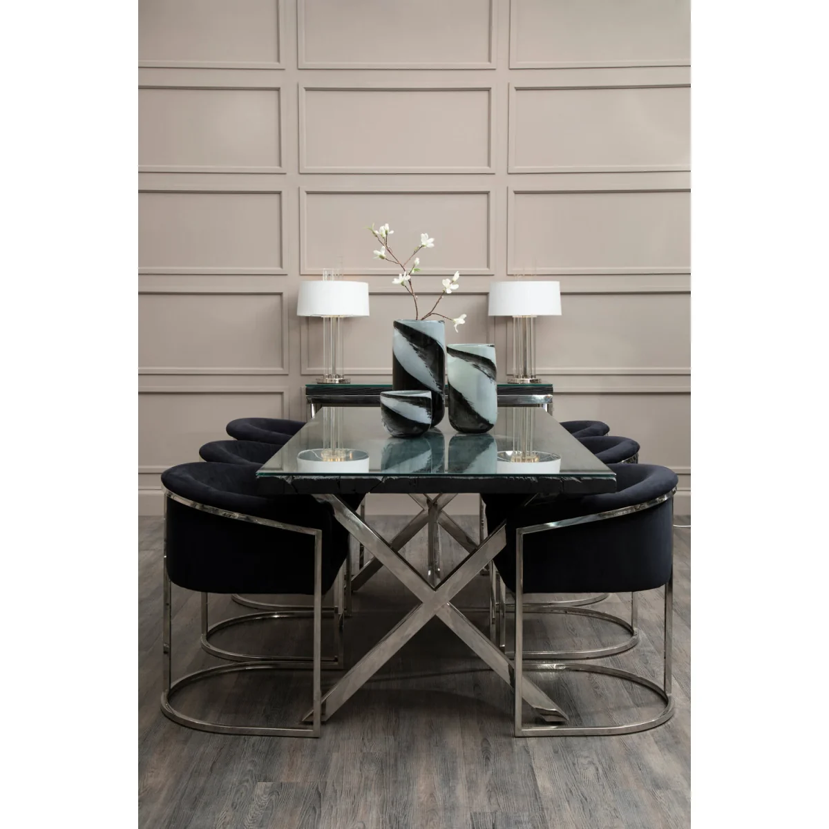 Carra Large Grey And Black Brushstroke Vase - Grey – image 4