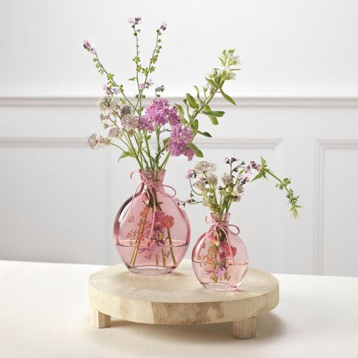 Decorative Floral Bottle with Leaf Charm - Pink – image 2