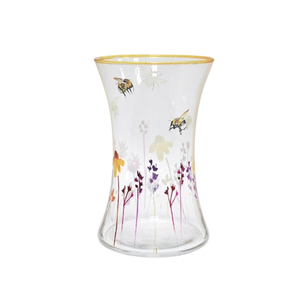 Busy Bee Glass Vase - White