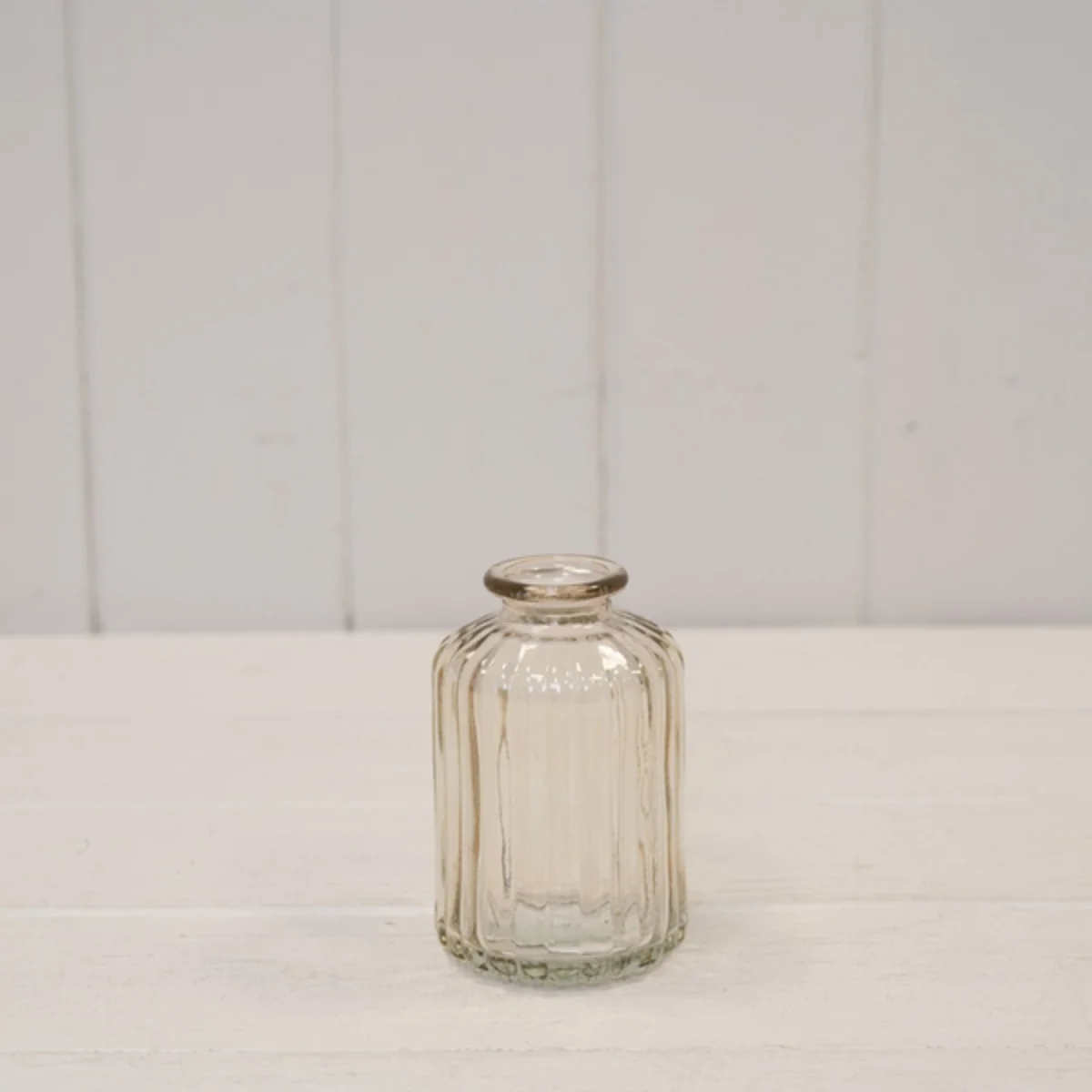 Smokey Brown Ribbed Glass Bottle - Brown – image 1