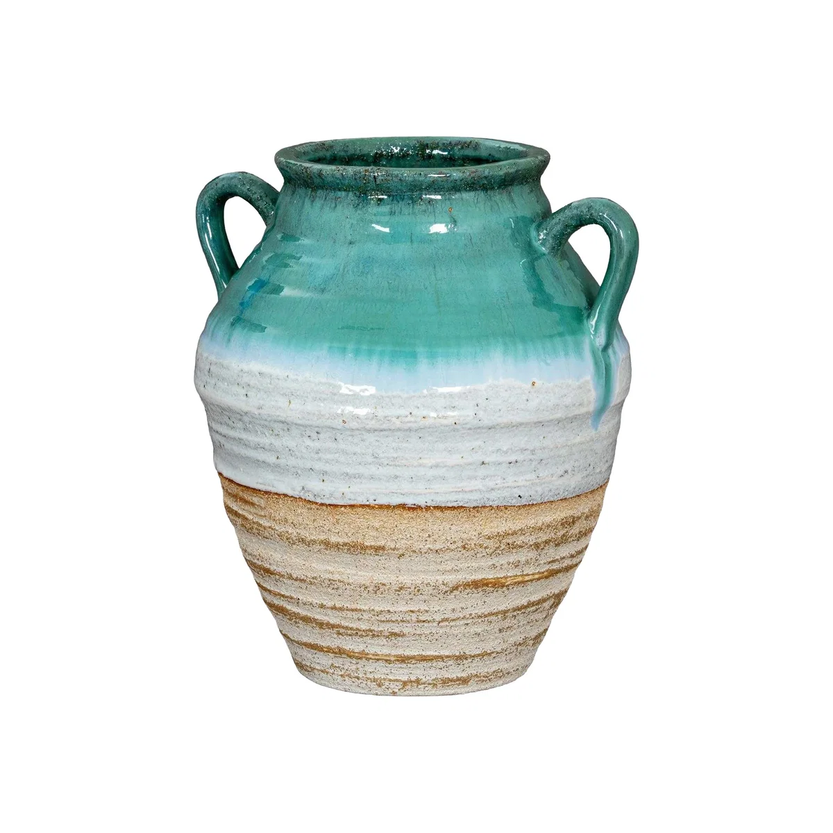 Hill Interiors Fen Amphora Vase - White/Light Green/Brown
