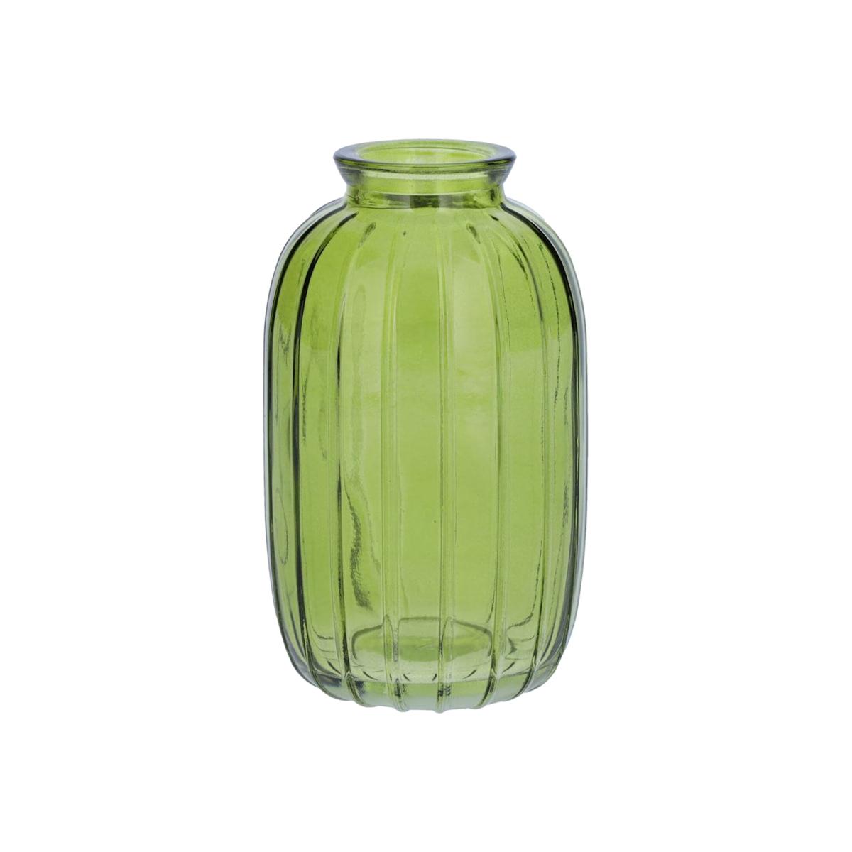 Glass Bottle Bud Vase - Vintage Green