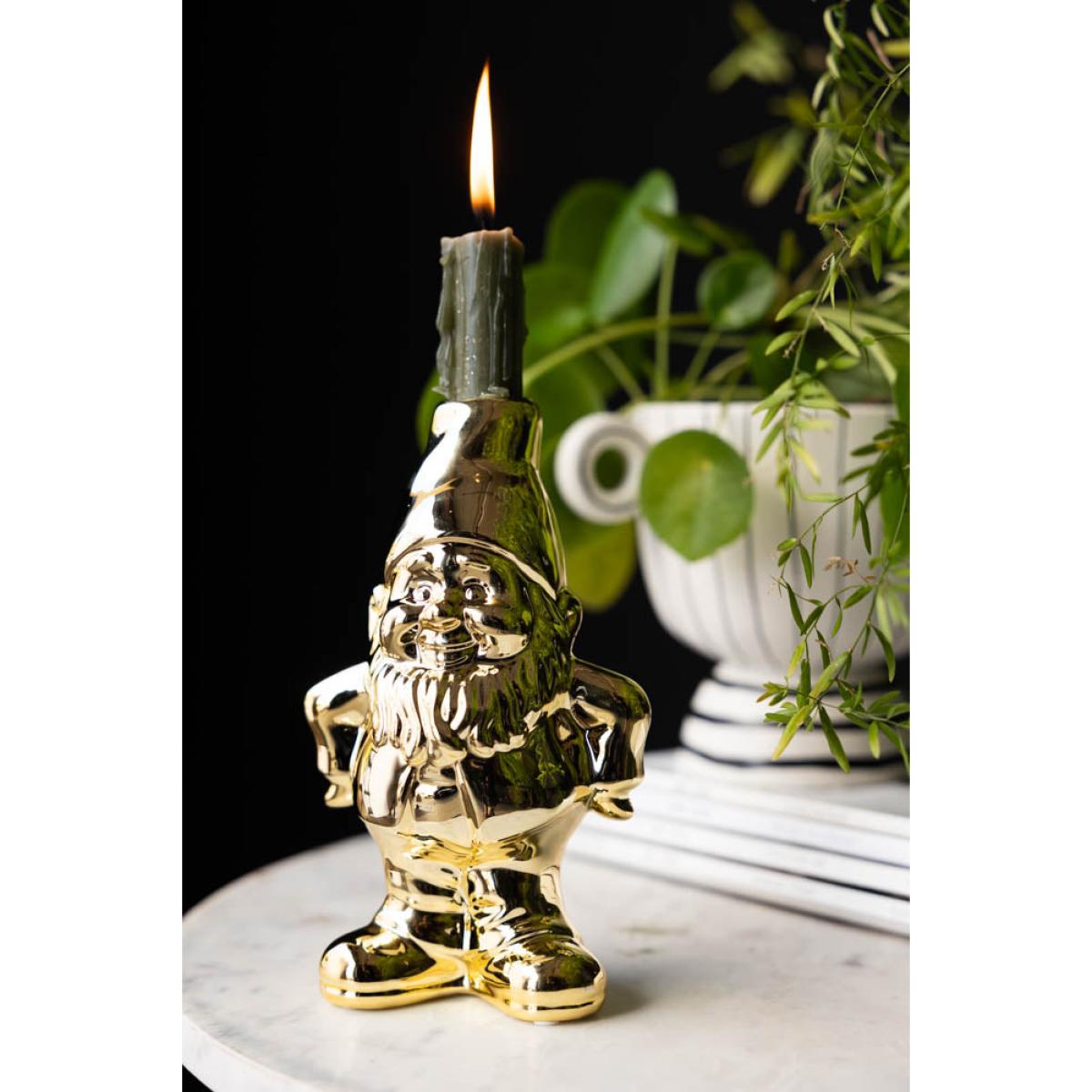 Gold Gnome Single Stem Vase / Candlestick Holder – image 4